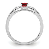 14k White Gold Garnet and Diamond Ring